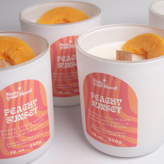 peachy sunset candle