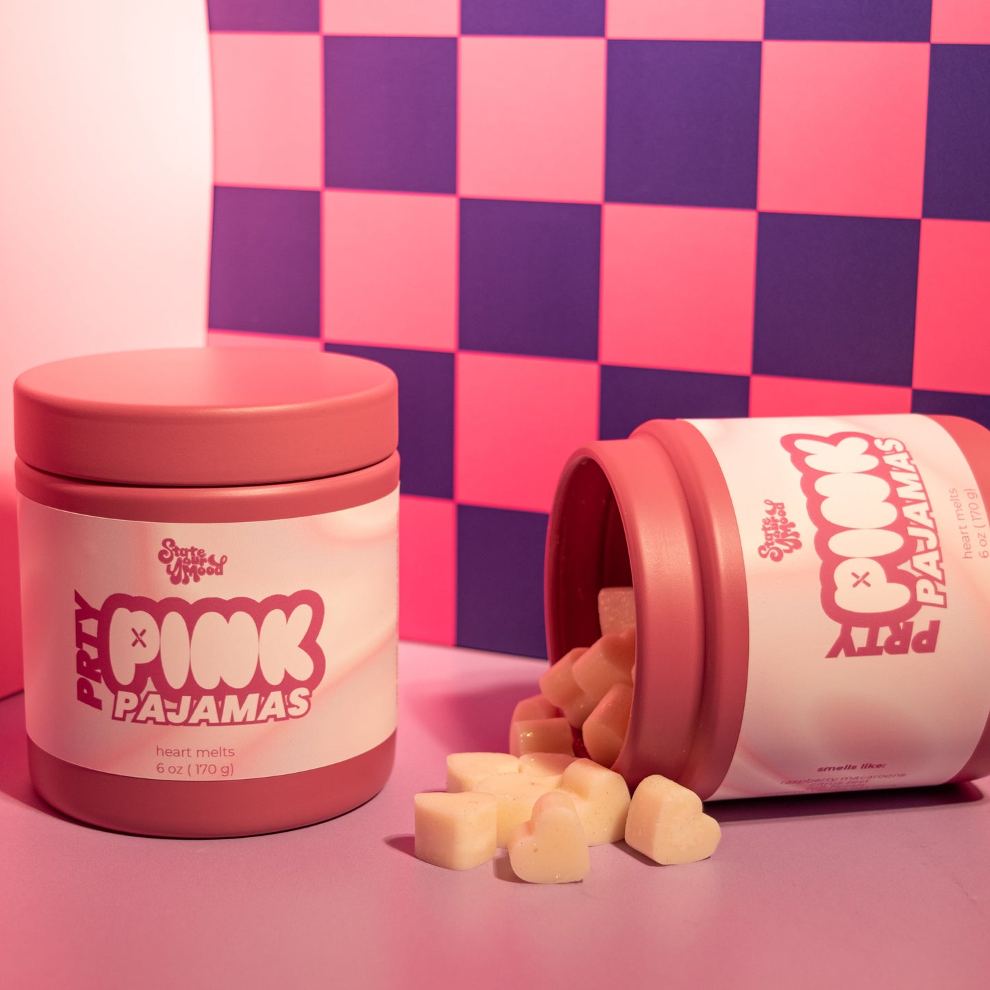 pretty pink pjs heart wax melt/wickless candle