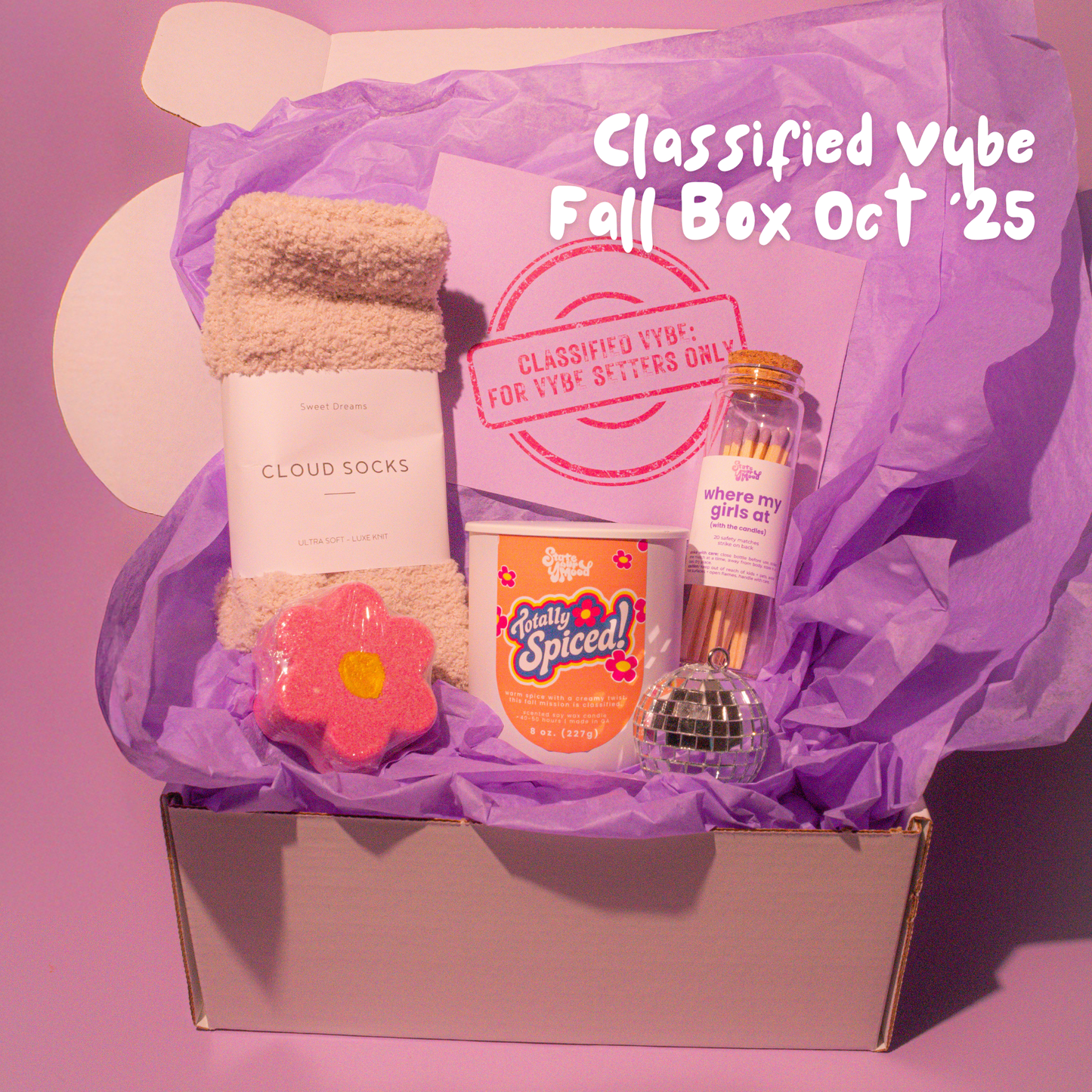 vybe setters club box – seasonal candle + self-care