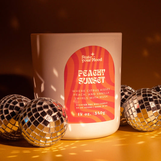 peachy sunset candle